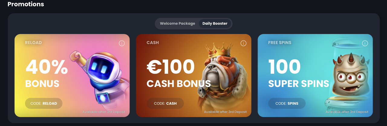 Bitkingz Daily Booster Daily Booster bei Bitkingz mit Reload-, Cash- und Freispiel-Bonus