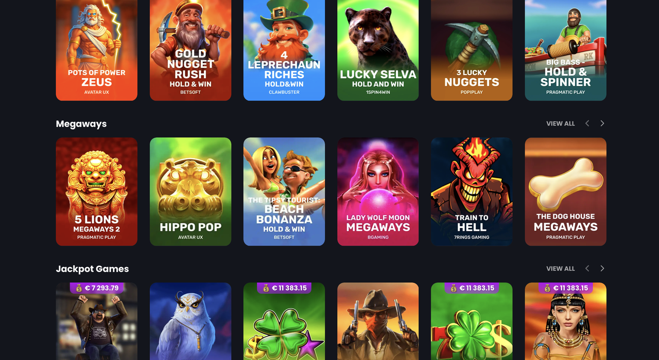 Bitkingz Slot-Kategorien Slot-Kategorien bei Bitkingz mit Hold and Win, Megaways und Jackpot-Spielen